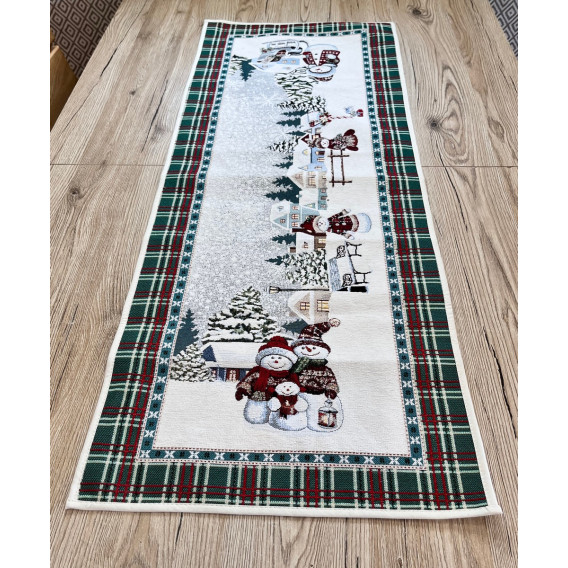 Gobelínový obrus Veselí snehuláci 40x100cm