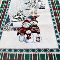 Gobelínový obrus Veselí snehuliaci / chenille 40x100cm