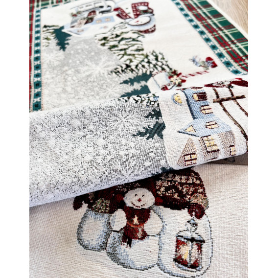 Gobelínový obrus Veselí snehuliaci  40x100cm