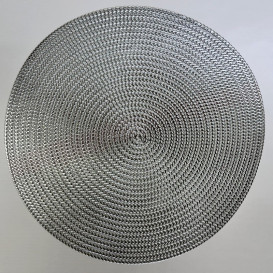 Pvc prostíraní metalické kruh 02 - stříbrná