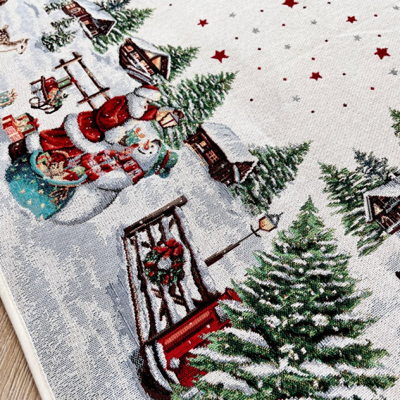 Gobelínový obrus Bíle Vánoce  100x100cm