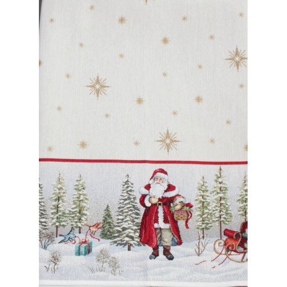 Gobelinový obrus Mikuláš a saně 140x250cm