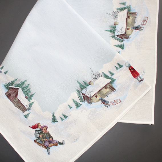 Gobelinový obrus Sánkovačka  100x100cm