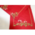 Vánočný vyšívaný ubrus červený - svíčky 5081 40x160cm