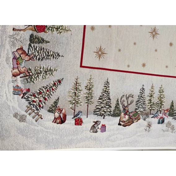 Gobelinový obrus Mikuláš a saně 140x250cm