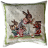 Obliečka na vankúš Zajačia rodinka - zelená   45x45cm