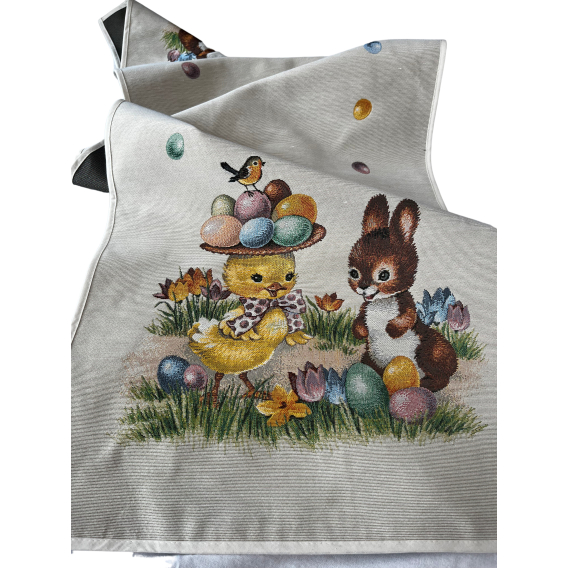 Gobelínový veľkonočný obrus Veľkonocní kamaráti  45x140cm