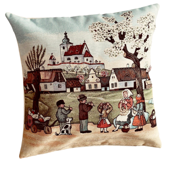 Obliečka na vankúš Jar v dedine  45x45cm
