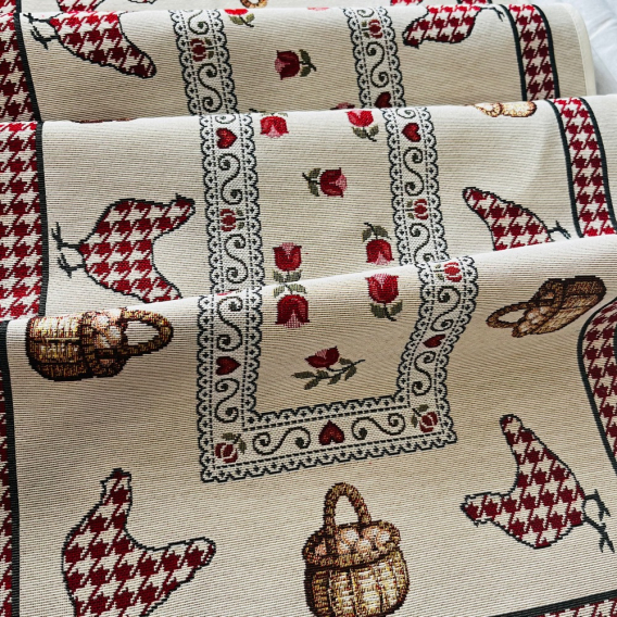 Gobelínový veľkonočný obrus Sliepky a kohúty  40x100cm