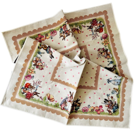 Gobelínový veľkonočný obrus Zajačia rodinka - hnedá  100x100cm