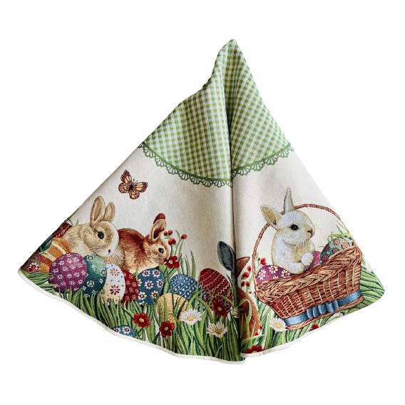 Gobelínový veľkonočný obrus Zajačik na lúke 140cm