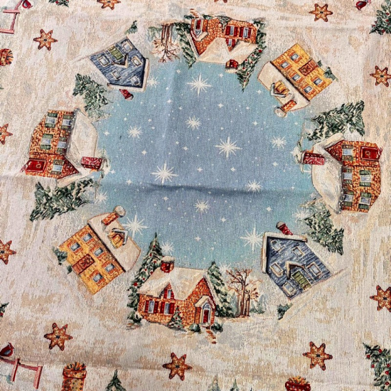 Gobelinový obrus Zimné radovánky  100x100cm