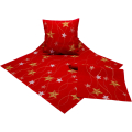 Vianočný vyšívaný obrus  červená hviezdy 5137 40x160cm