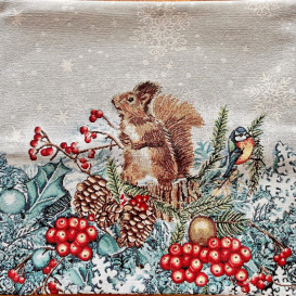 Obliečka na vankúš  Lesné zvieratká v zime 45x45cm