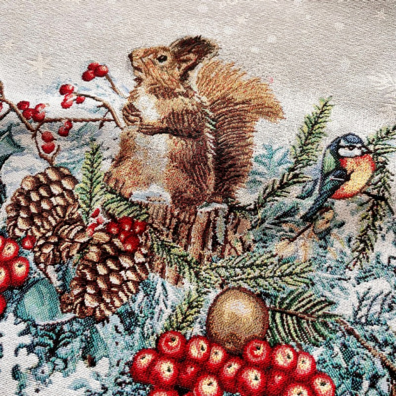 Obliečka na vankúš  Lesné zvieratká v zime 45x45cm