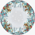 Gobelínový obrus Lesné zvieratká v zime kruh 140cm