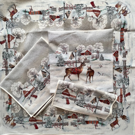 Gobelínový obrus Zima ve věsnici 100x100cm