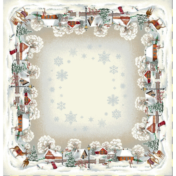 Gobelínový obrus Zima ve věsnici 100x100cm