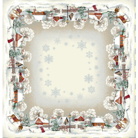 Gobelínový obrus Zima ve věsnici 140x140cm