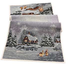 Gobelinový obrus Zima v lese 40x100cm