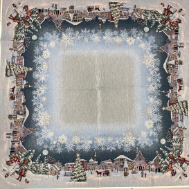 Gobelinový obrus Stavanie snehuliaka 2 100x100cm
