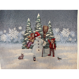 Gobelinový obrus Stavaní sněhuláka 2 40x50cm