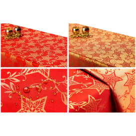 Obojstranný teflónový obrus Štedrý večer červeno/zlatý