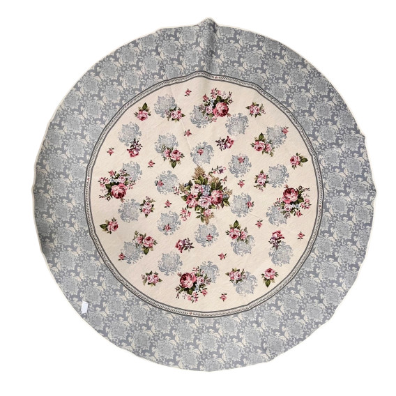 Gobelínový obrus Romantické kvety sivé kruh 165cm