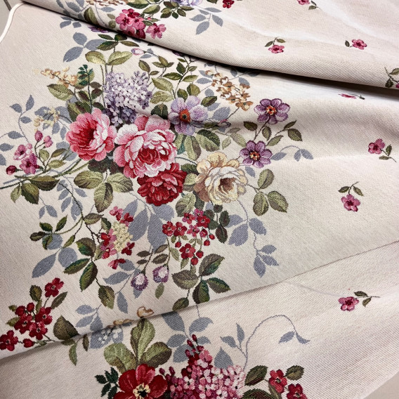 Gobelínový  ubrus Růžový sad  kruh 165cm