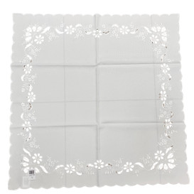 Vyšívaný obrus biely s bielou výšivkou 5194 85x85cm