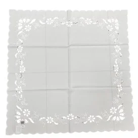 Vyšívaný obrus biely s bielou výšivkou 5194 85x85cm