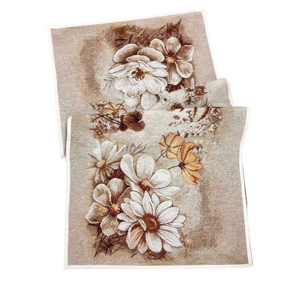 Gobelínový obrus Hnedé kvety 40x100cm