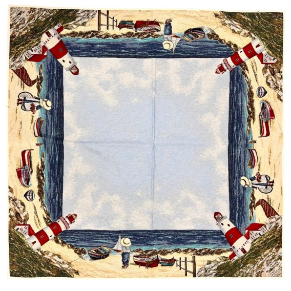 Gobelínový  ubrus hnědý květy  100x100cm