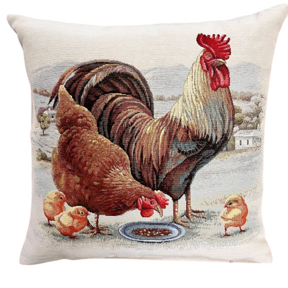 Gobelínová obliečka Kuracia rodinka 45x45