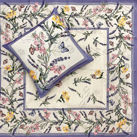 Gobelínový povlak Levandula s kvetmi 45x45