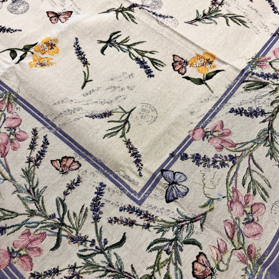 Gobelínový  ubrus Levandule s kvetmi 100x100cm