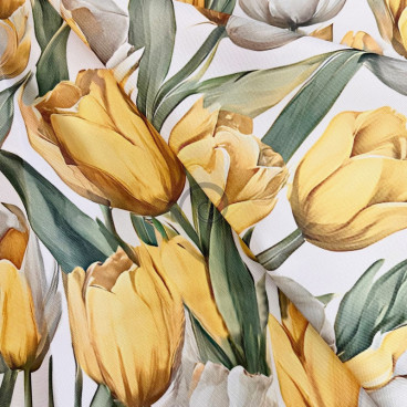 Obrus teflónový Žluté a bíle tulipány