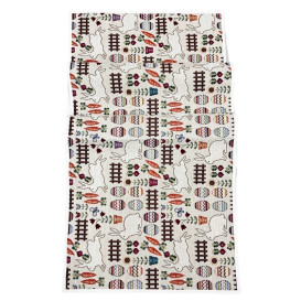 Gobelínový veľkonočný obrus Zajace v záhrade   40x140cm