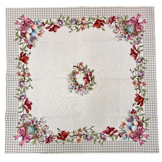 Gobelínový velikonoční ubrus  Vajíčko 100x100cm