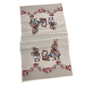 Gobelínový velikonoční ubrus  Zajačiky 40x100cm