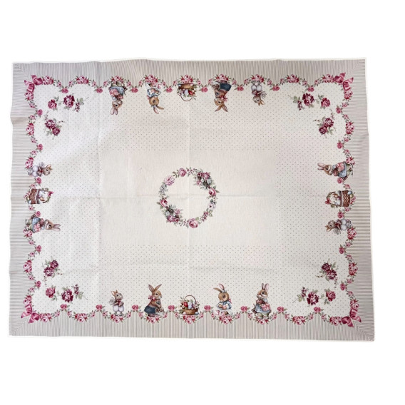 Gobelínový veľkonočný obrus Zajačiky 140x240cm