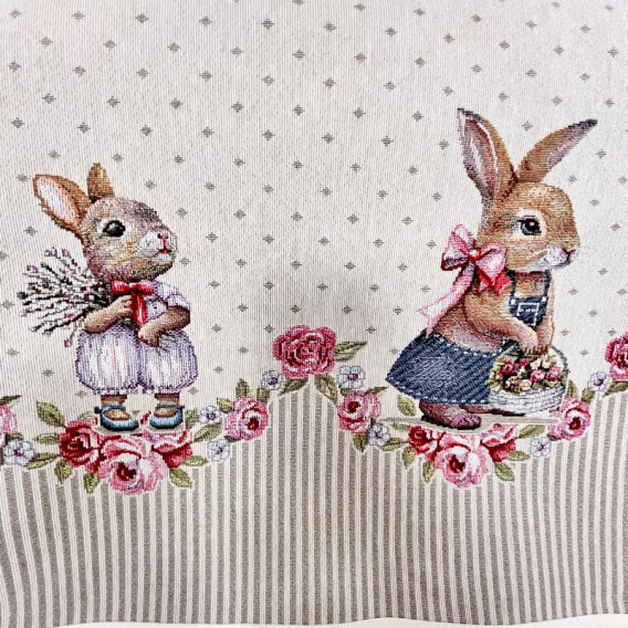 Gobelínový veľkonočný obrus Zajačiky 140x240cm