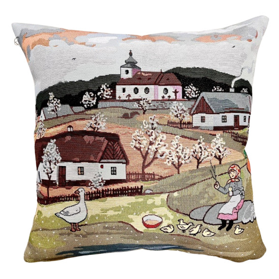 Obliečka na vankúš Večer na dedine   45x45cm