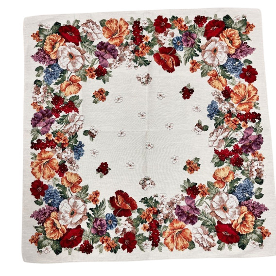 Gobelínový obrus Farebné kvety 100x100cm