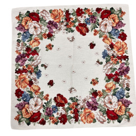 Gobelínový  ubrus Farebné květy  100x100cm