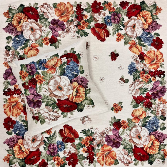 Gobelínový obrus Farebné kvety 100x100cm