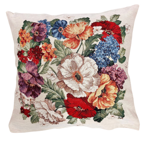 Gobelínová obliečka Farebné kvety  45x45cm