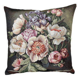 Gobelínová obliečka kvety s tmavým pozadím 45x45