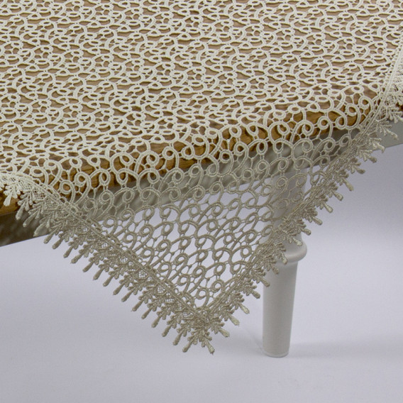 Krajkový ubrus béžový 058