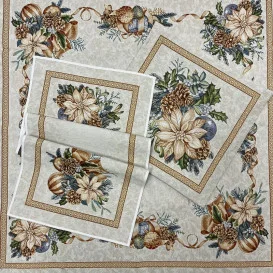 Vianočný gobelínový obrus Vianočná ruža zlatá-rôzne rozmery